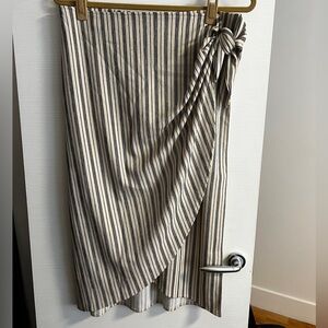 H&M Striped Wrap Skirt - Cream & Black
